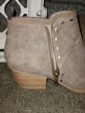 Jellypop Taupe Faux-Suede Ankle Bootie with Side Zip